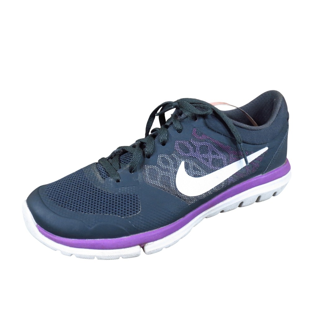 Nike Flex 2015 Run Women Running Shoe Size 8 Athletic Training Grey Purple White